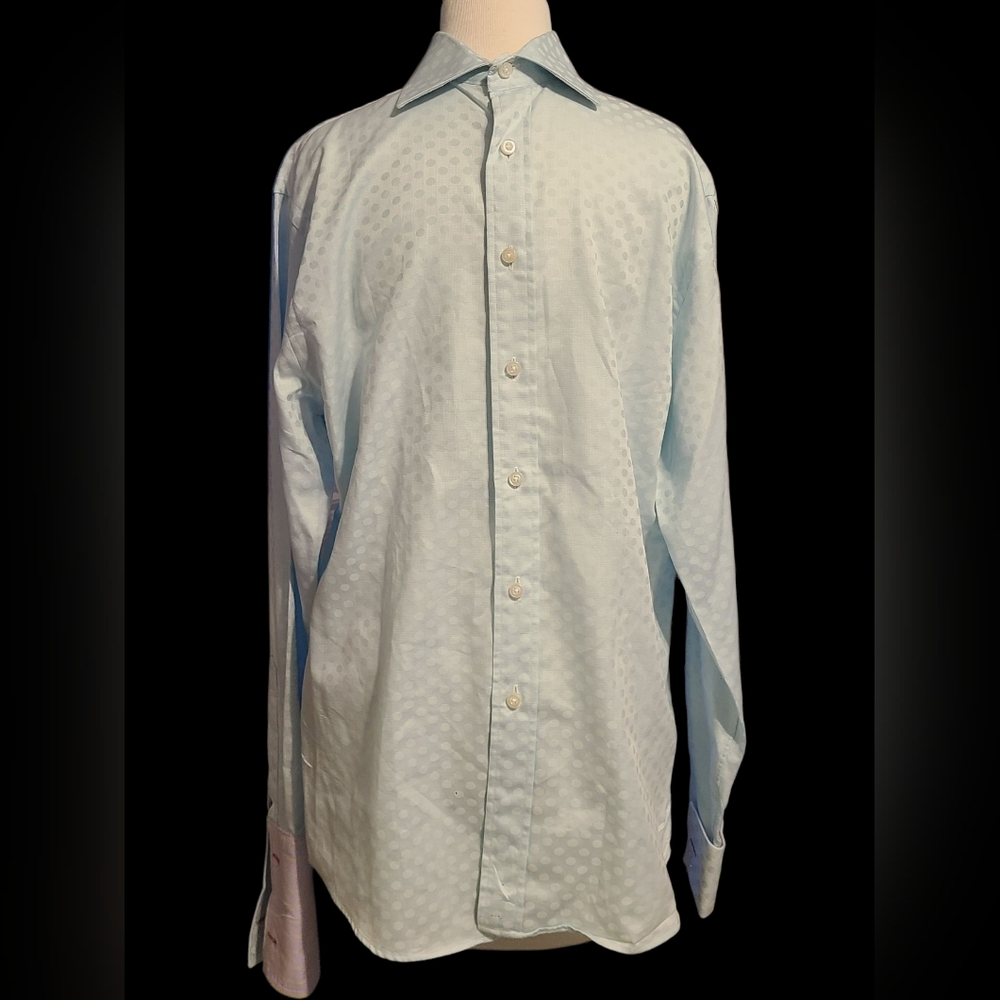 Rufus size M Elegant Light Blue Men's Button Down Shirt